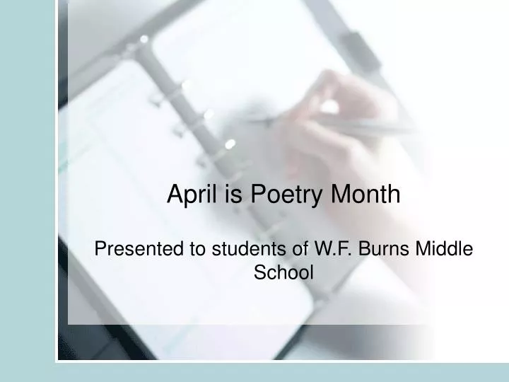 april is poetry month