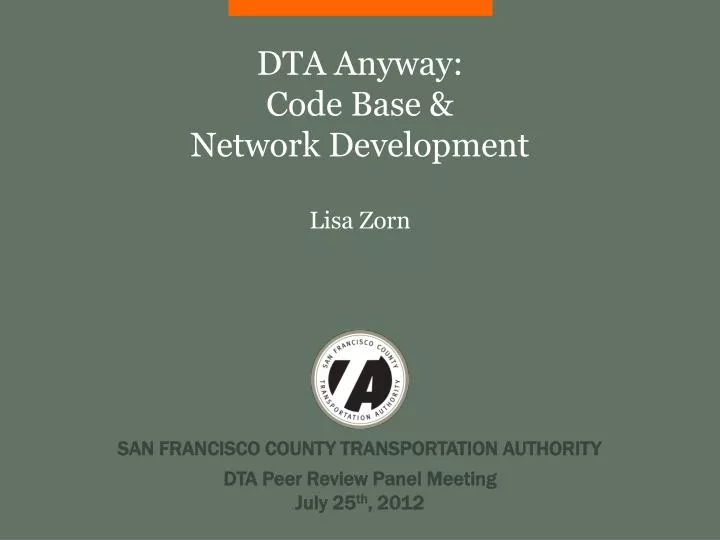 dta anyway code base network development lisa zorn