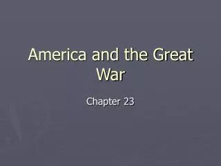 America and the Great War