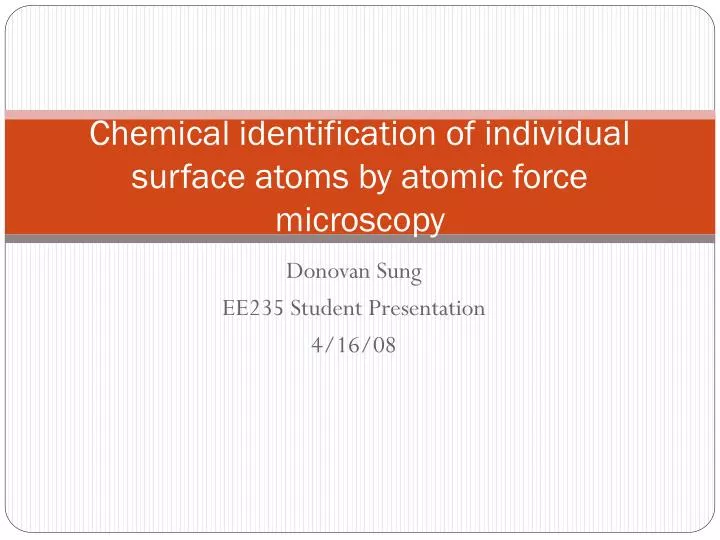 chemical identification of individual surface atoms by atomic force microscopy