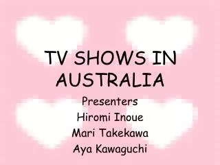 TV SHOWS IN AUSTRALIA