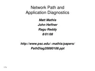 Network Path and Application Diagnostics