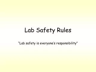 lab safety rules
