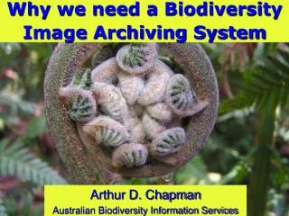 Why we need a Biodiversity Image Archiving System