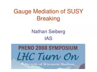Gauge Mediation of SUSY Breaking