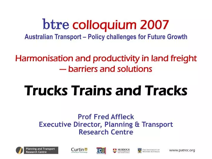 harmonisation and productivity in land freight barriers and solutions