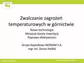 zwalczanie zagro e temperaturowych w g rnictwie