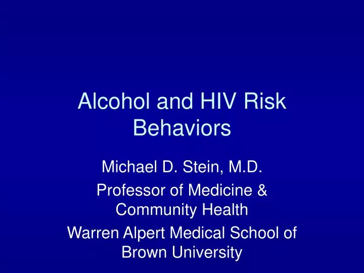 alcohol and hiv risk behaviors