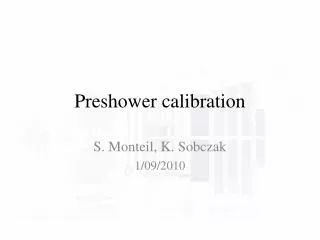 Preshower calibration