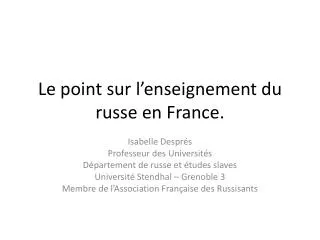 le point sur l enseignement du russe en france