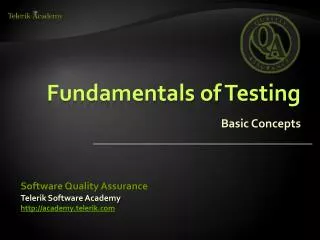 Fundamentals of Testing