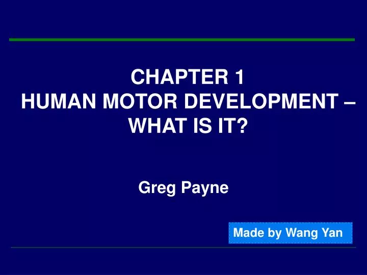 chapter 1 human motor development what is it