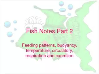 Fish Notes Part 2