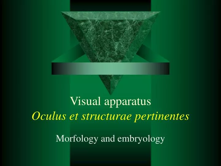 visual apparatus oculus et structurae pertinentes