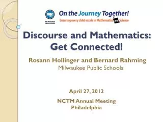 Discourse and Mathematics: Get Connected!