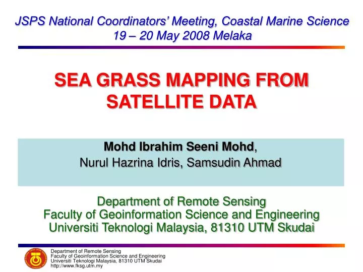 jsps national coordinators meeting coastal marine science 19 20 may 2008 melaka