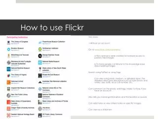 how to use flickr