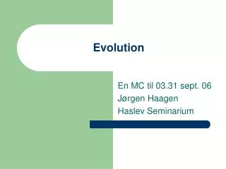 evolution