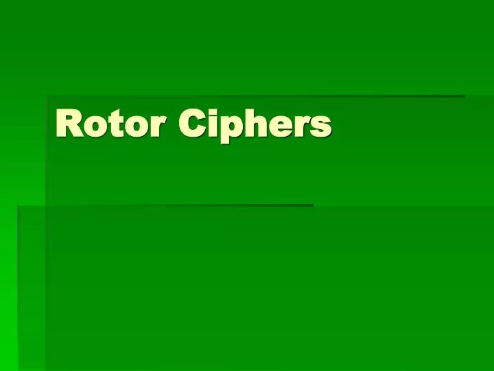 rotor ciphers