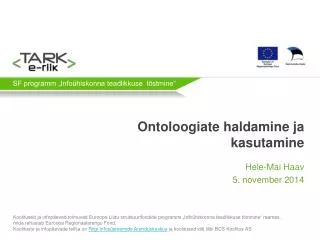 ontoloogiate haldamine ja kasutamine