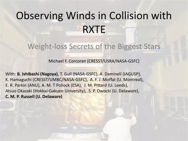 observing winds in collision with rxte