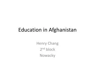 Education in Afghanistan