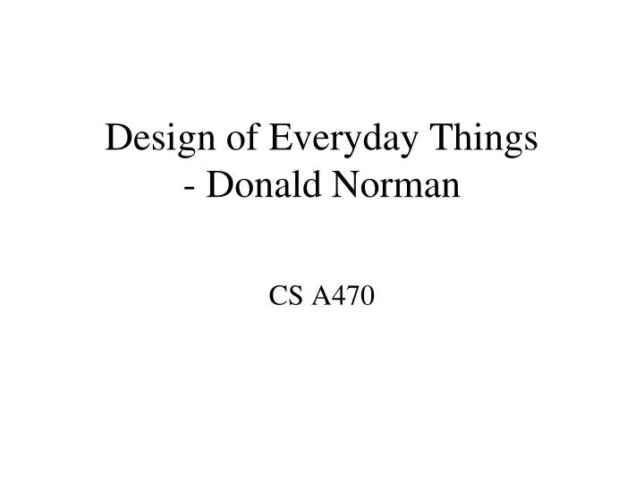 design of everyday things donald norman