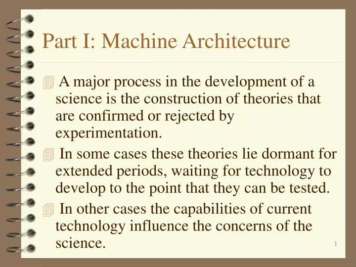 part i machine architecture