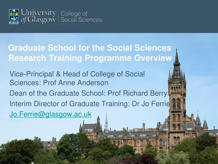 graduate school for the social sciences research training programme overview
