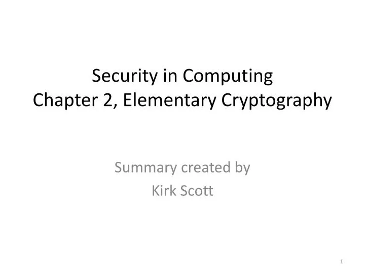 security in computing chapter 2 elementary cryptography