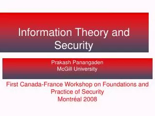 information theory and security