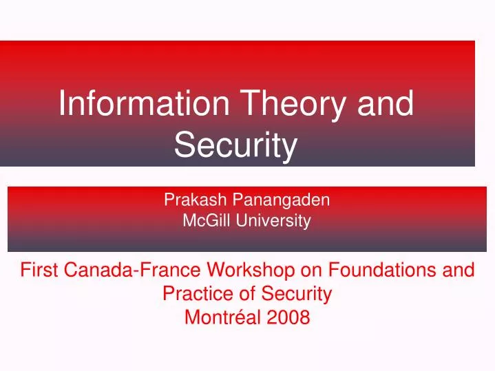 information theory and security