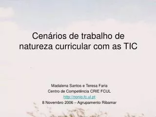 cen rios de trabalho de natureza curricular com as tic