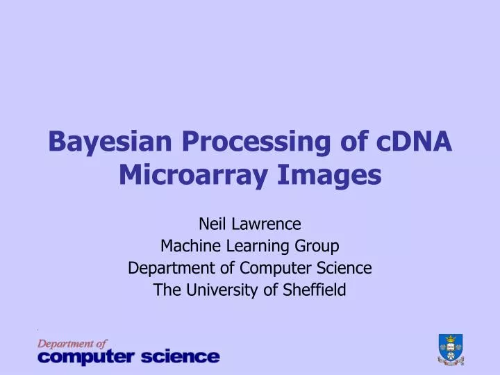 bayesian processing of cdna microarray images