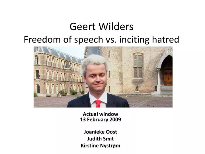geert wilders freedom of speech vs inciting hatred