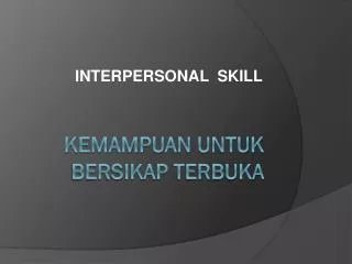 interpersonal skill