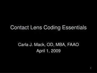 Contact Lens Coding Essentials