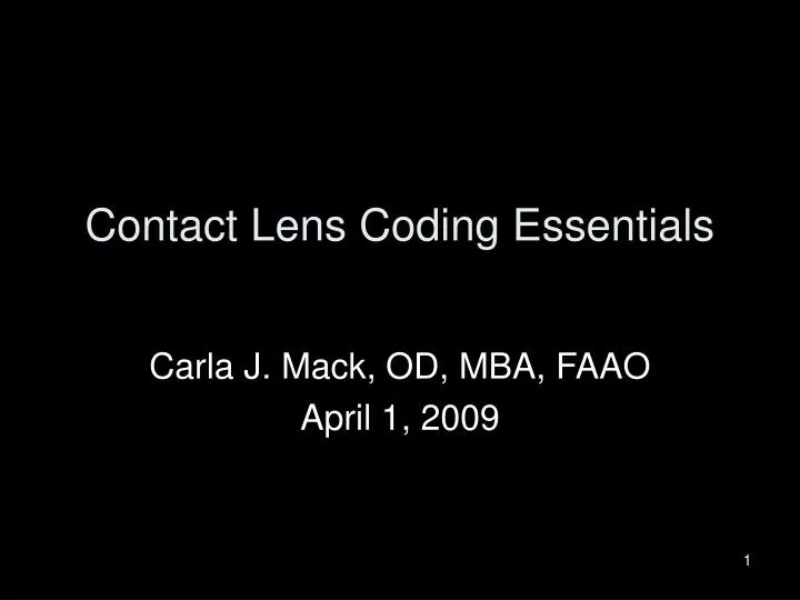 PPT Contact Lens Coding Essentials PowerPoint Presentation free