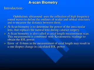 A-scan Biometry