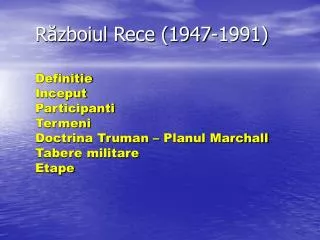 r zboiul rece 1947 1991