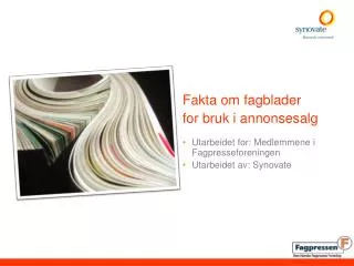 fakta om fagblader for bruk i annonsesalg