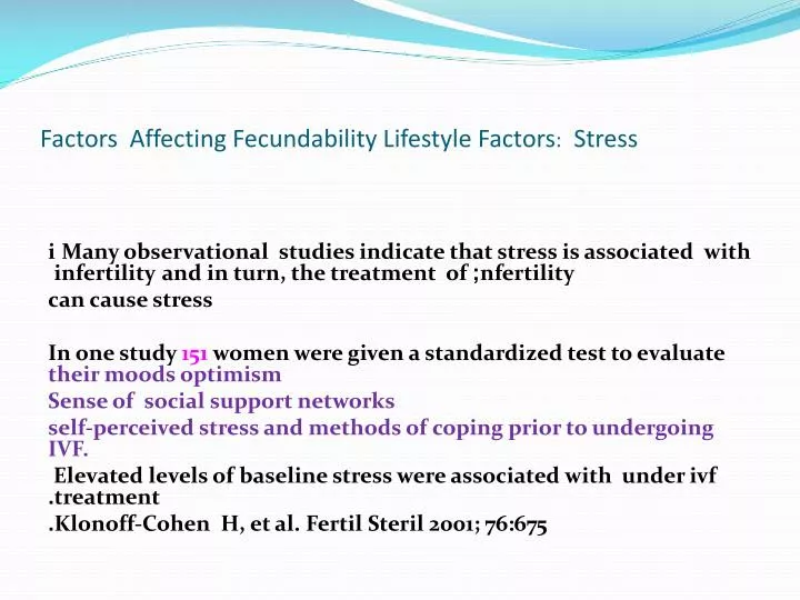 factors affecting fecundability lifestyle factors stress