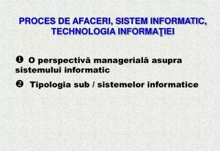 proces de afaceri sistem informatic technologia informa iei