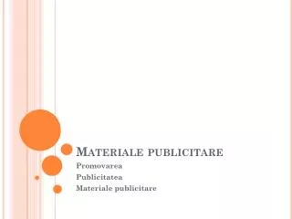 materiale publicitare