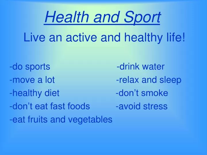 health and sport