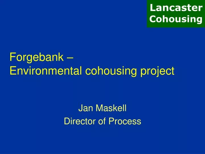 forgebank environmental cohousing project