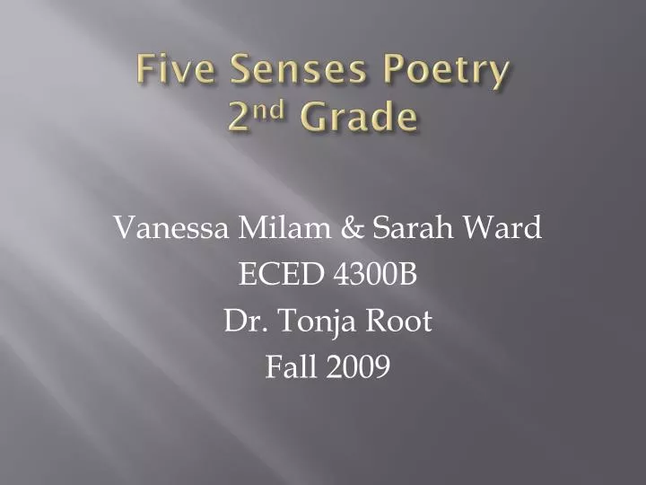 five senses poetry 2 nd grade