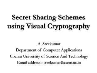 Secret Sharing Schemes using Visual Cryptography