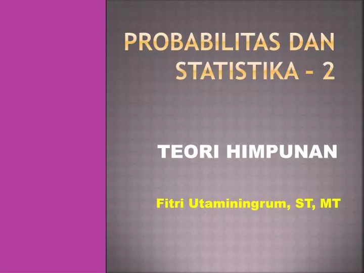 probabilitas dan statistika 2