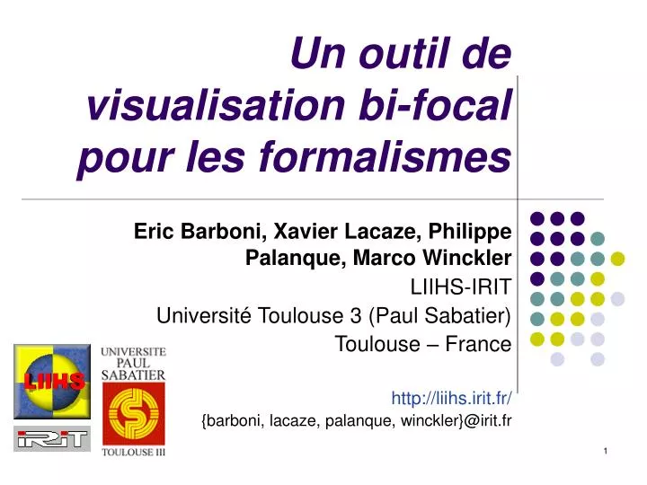 un outil de visualisation bi focal pour les formalismes